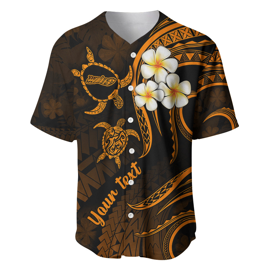 Personalised Molokai Hawaii Baseball Jersey Polynesian Tattoo and Pacific Plumeria Gold Vibe LT9 Gold - Polynesian Pride