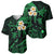 Personalised Molokai Hawaii Baseball Jersey Polynesian Tattoo and Pacific Plumeria Green Vibe LT9 - Polynesian Pride