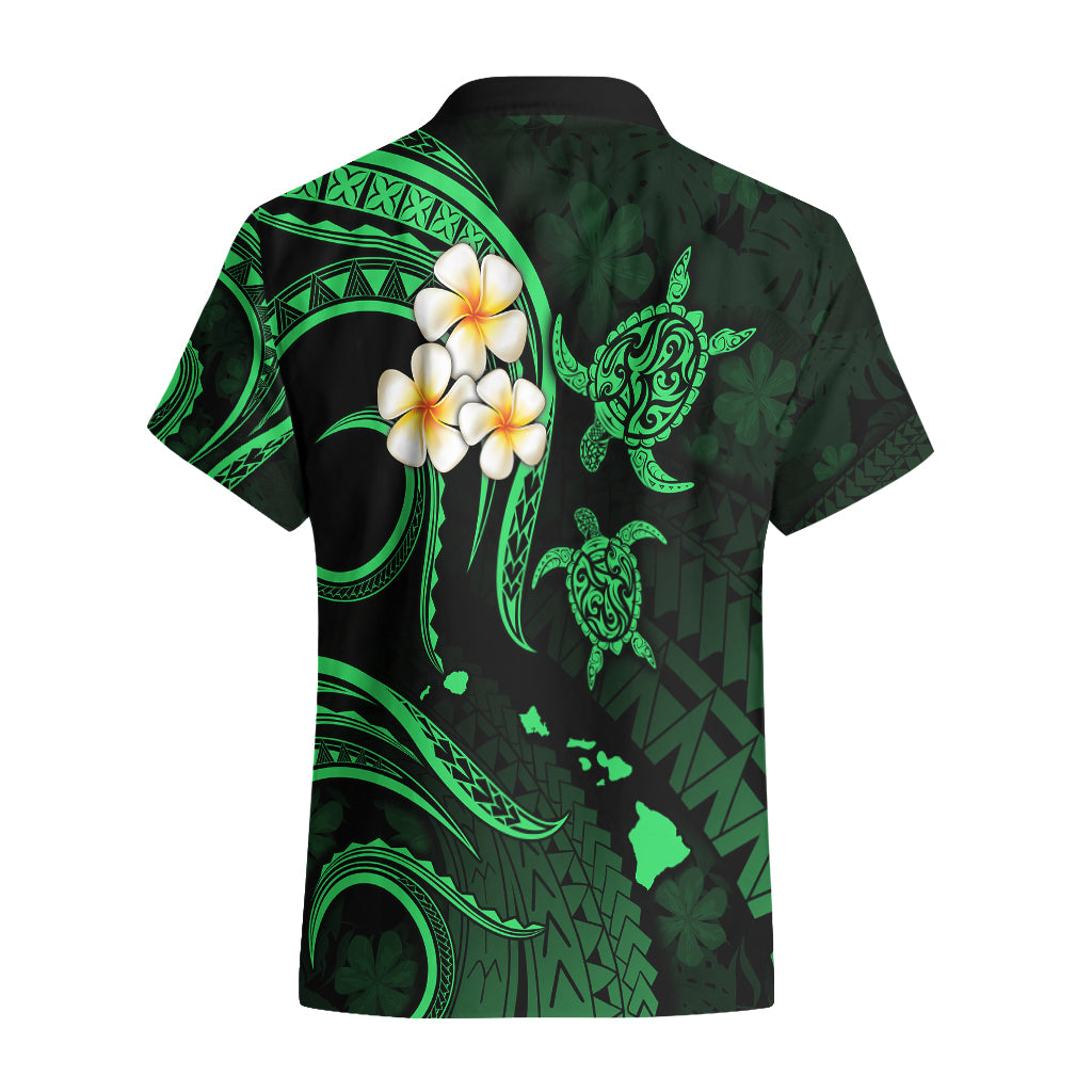 Personalised Molokai Hawaii Hawaiian Shirt Polynesian Tattoo and Pacific Plumeria Green Vibe LT9 - Polynesian Pride