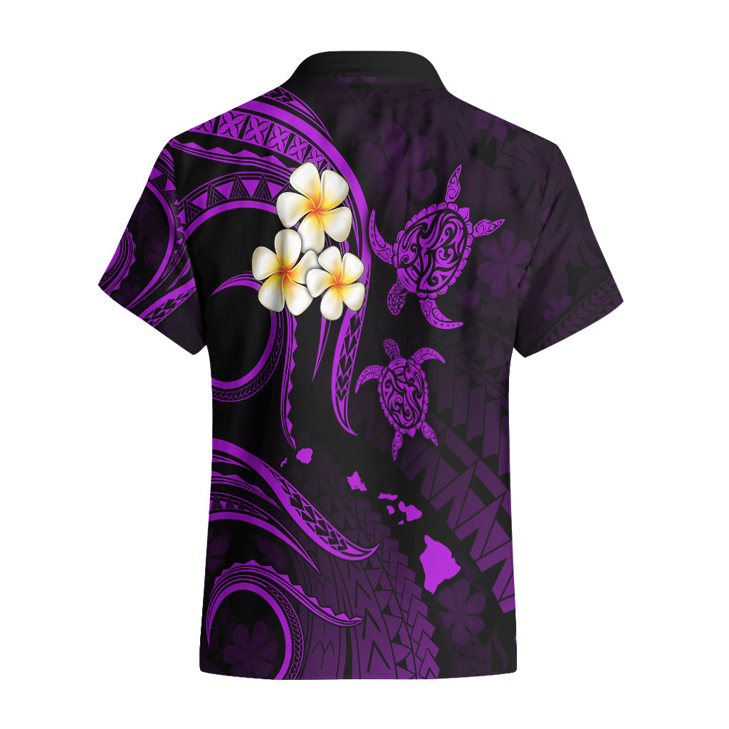 Personalised Molokai Hawaii Hawaiian Shirt Polynesian Tattoo and Pacific Plumeria Purple Vibe LT9 - Polynesian Pride