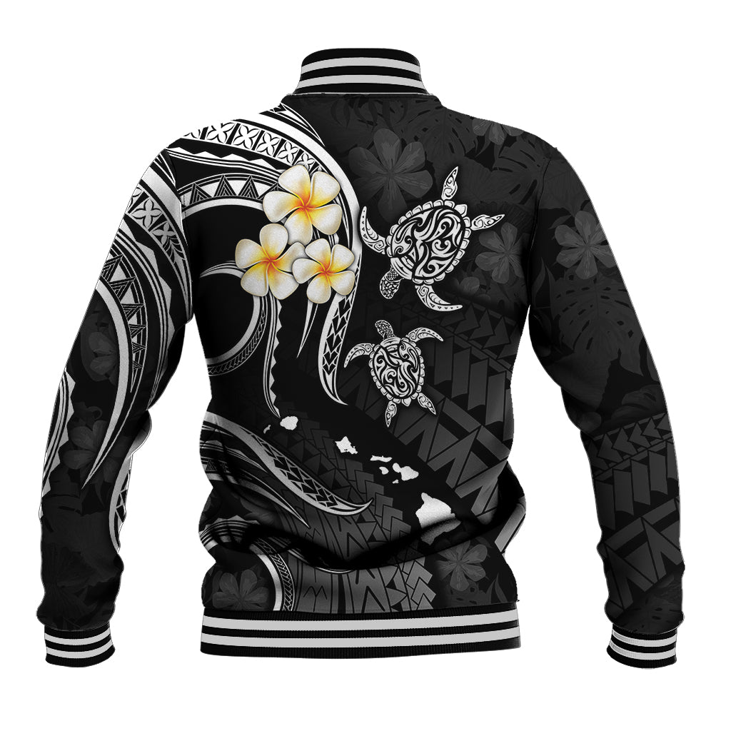 Personalised Molokai Hawaii Baseball Jacket Polynesian Tattoo and Pacific Plumeria White Vibe LT9 - Polynesian Pride