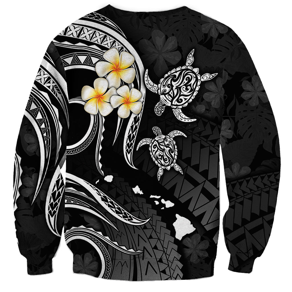 Personalised Molokai Hawaii Sweatshirt Polynesian Tattoo and Pacific Plumeria White Vibe LT9 - Polynesian Pride