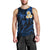 Personalised Lanai Hawaii Men Tank Top Polynesian Tattoo and Pacific Plumeria Blue Vibe LT9 - Polynesian Pride