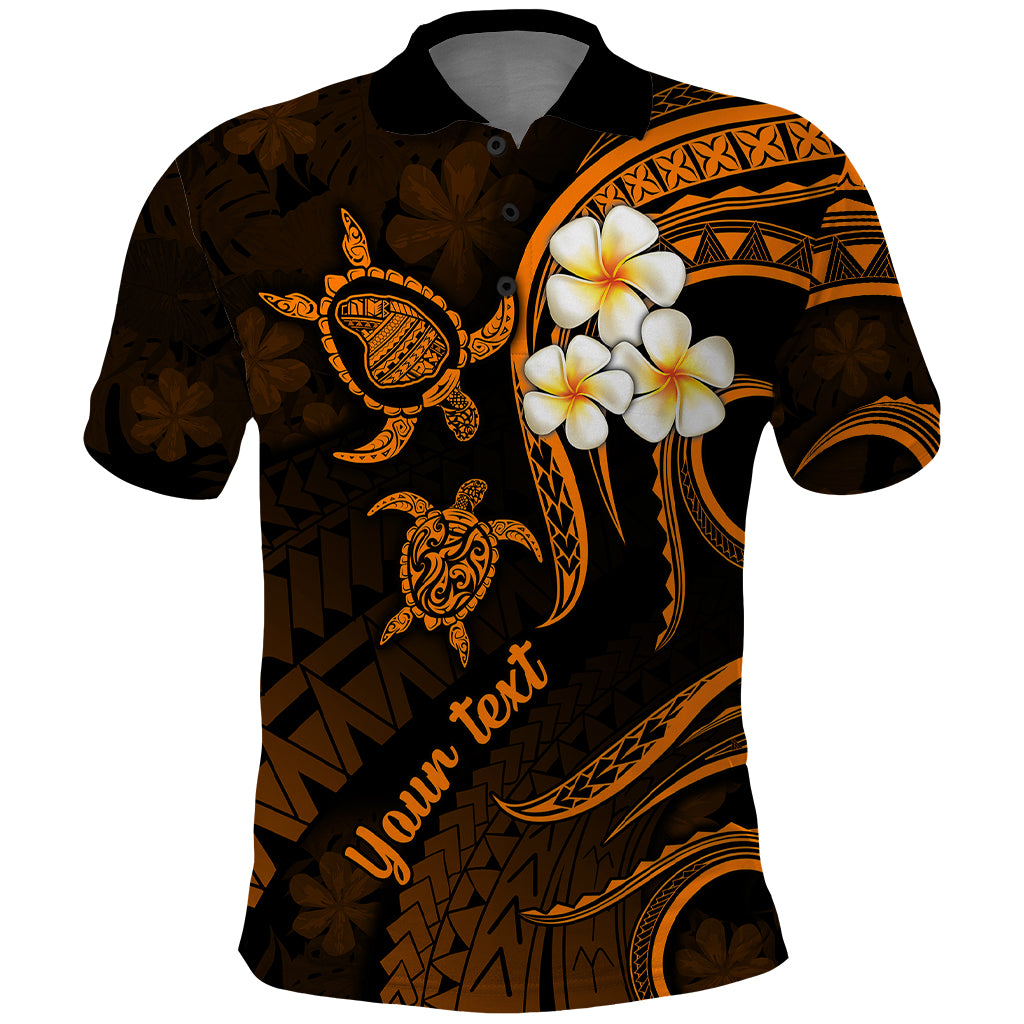 Custom Lanai Hawaii Polo Shirt Polynesian Tattoo and Pacific Plumeria Gold Vibe LT9 Gold - Polynesian Pride