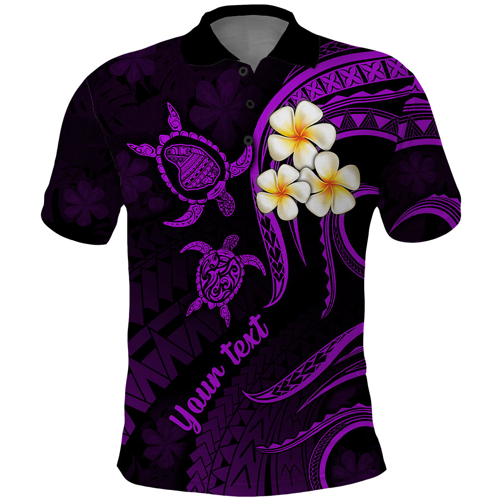 Custom Lanai Hawaii Polo Shirt Polynesian Tattoo and Pacific Plumeria Purple Vibe LT9 Purple - Polynesian Pride