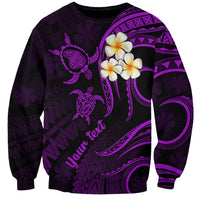 Personalised Lanai Hawaii Sweatshirt Polynesian Tattoo and Pacific Plumeria Purple Vibe LT9 Unisex Purple - Polynesian Pride