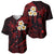 Personalised Lanai Hawaii Baseball Jersey Polynesian Tattoo and Pacific Plumeria Red Vibe LT9 - Polynesian Pride