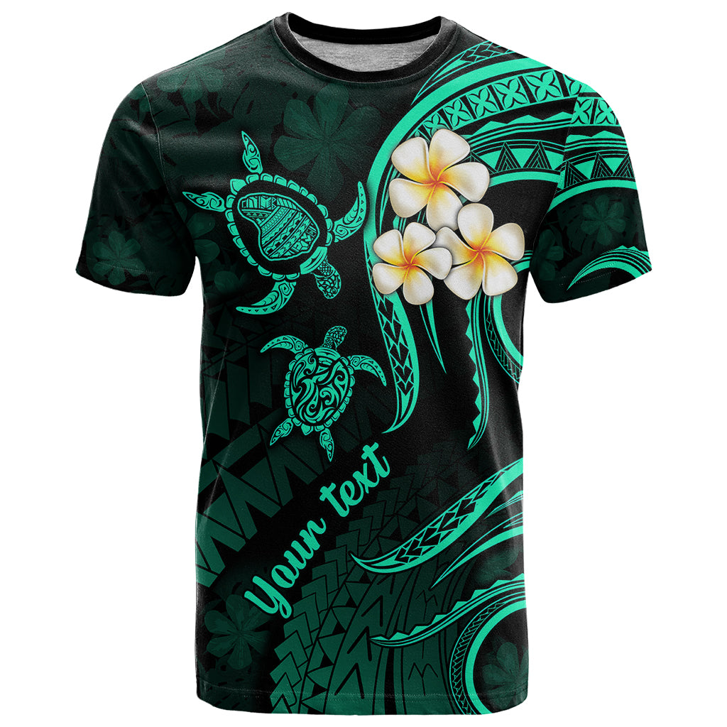 Custom Lanai Hawaii T Shirt Polynesian Tattoo and Pacific Plumeria Turquoise Vibe LT9 Turquoise - Polynesian Pride