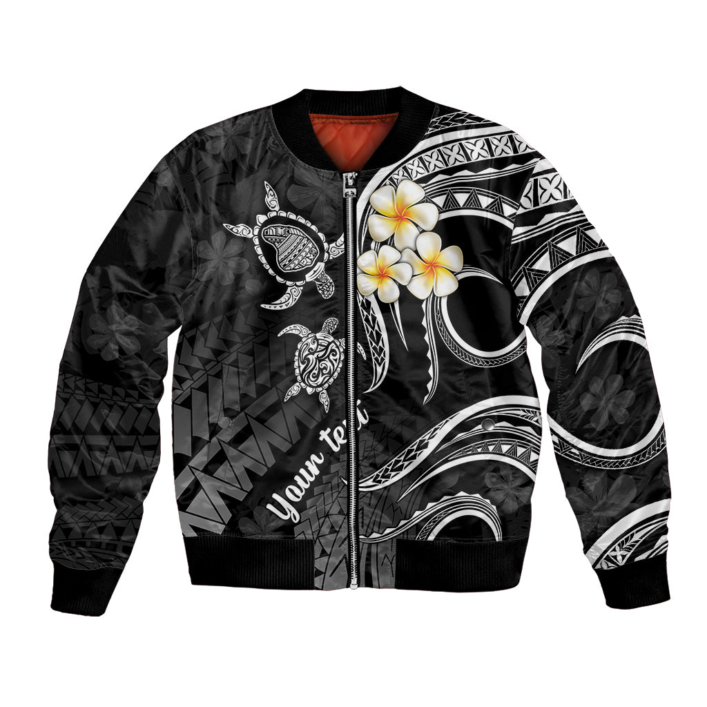 Personalised Lanai Hawaii Bomber Jacket Polynesian Tattoo and Pacific Plumeria White Vibe LT9 Unisex White - Polynesian Pride