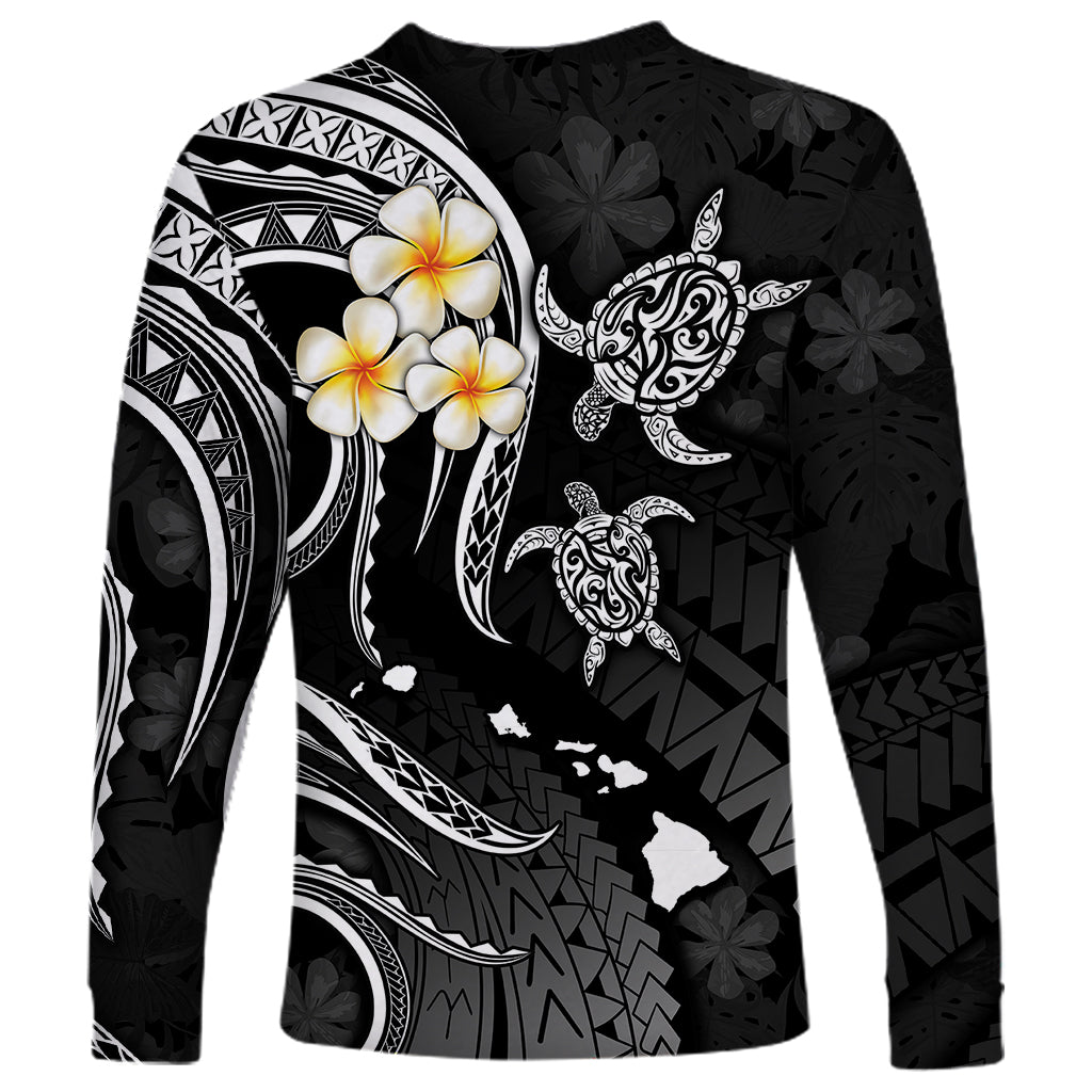 Personalised Lanai Hawaii Long Sleeve Shirt Polynesian Tattoo and Pacific Plumeria White Vibe LT9 - Polynesian Pride