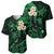 Personalised Kauai Hawaii Baseball Jersey Polynesian Tattoo and Pacific Plumeria Green Vibe LT9 - Polynesian Pride