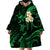 Personalised Kauai Hawaii Wearable Blanket Hoodie Polynesian Tattoo and Pacific Plumeria Green Vibe LT9 - Polynesian Pride