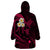 Personalised Kauai Hawaii Wearable Blanket Hoodie Polynesian Tattoo and Pacific Plumeria Pink Vibe LT9 - Polynesian Pride