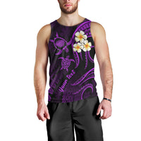 Personalised Kauai Hawaii Men Tank Top Polynesian Tattoo and Pacific Plumeria Purple Vibe LT9 - Polynesian Pride