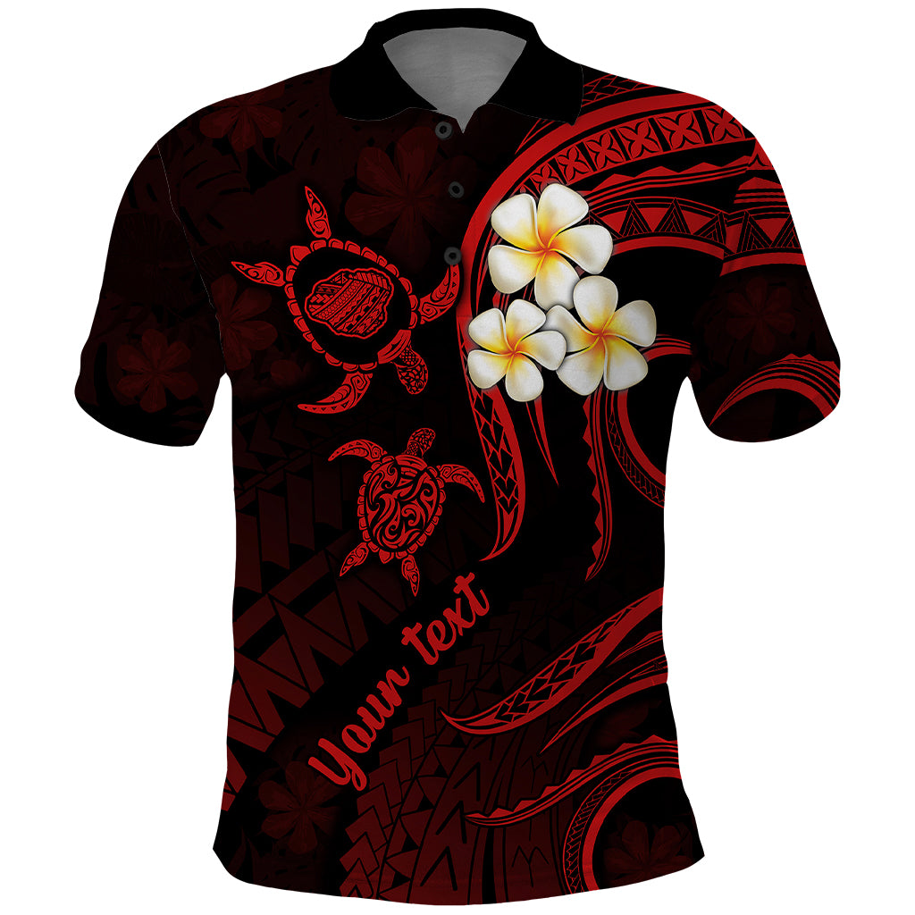 Custom Kauai Hawaii Polo Shirt Polynesian Tattoo and Pacific Plumeria Red Vibe LT9 Red - Polynesian Pride