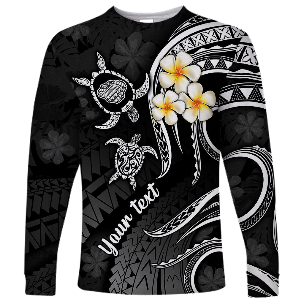 Personalised Kauai Hawaii Long Sleeve Shirt Polynesian Tattoo and Pacific Plumeria White Vibe LT9 Unisex White - Polynesian Pride