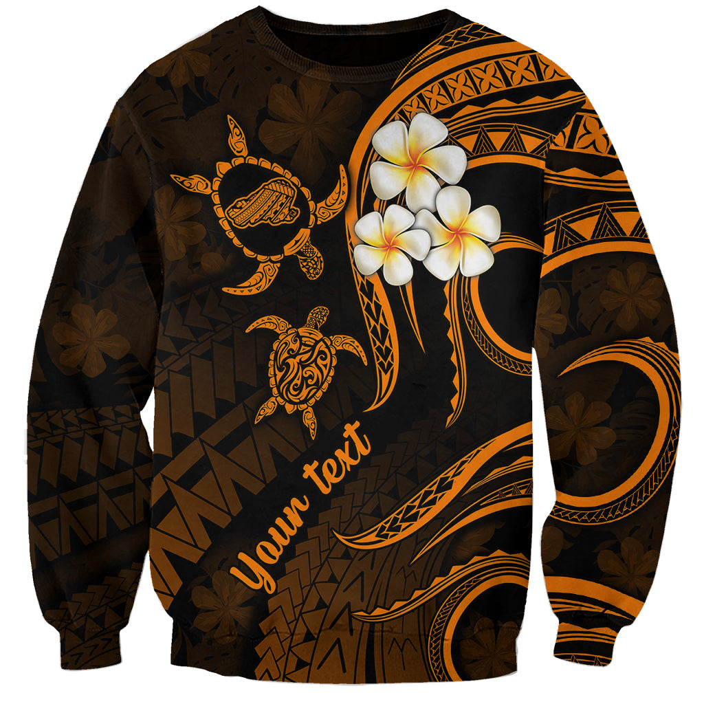 Personalised Kahoolawe Hawaii Sweatshirt Polynesian Tattoo and Pacific Plumeria Gold Vibe LT9 Unisex Gold - Polynesian Pride
