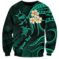 Personalised Kahoolawe Hawaii Sweatshirt Polynesian Tattoo and Pacific Plumeria Turquoise Vibe LT9 Unisex Turquoise - Polynesian Pride