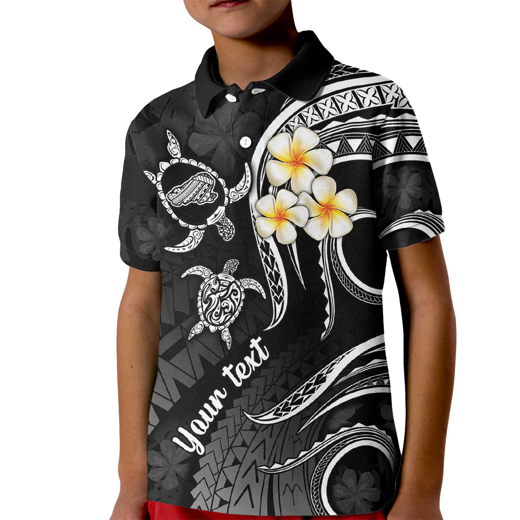 Personalised Kahoolawe Hawaii Kid Polo Shirt Polynesian Tattoo and Pacific Plumeria White Vibe LT9 Kid White - Polynesian Pride