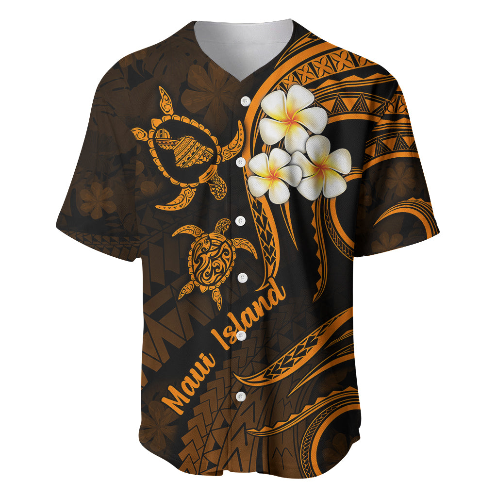 Hawaii Baseball Jersey Maui Islands Pacific Plumeria Gold Vibe LT9 Gold - Polynesian Pride