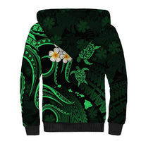 Hawaii Sherpa Hoodie Maui Islands Pacific Plumeria Green Vibe LT9 - Polynesian Pride