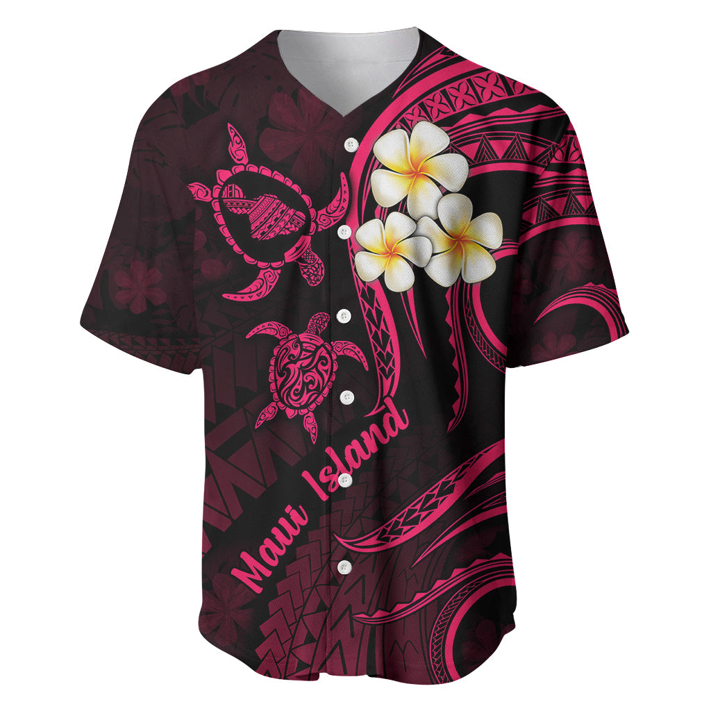 Hawaii Baseball Jersey Maui Islands Pacific Plumeria Pink Vibe LT9 Pink - Polynesian Pride