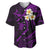 Hawaii Baseball Jersey Maui Islands Pacific Plumeria Purple Vibe LT9 Purple - Polynesian Pride