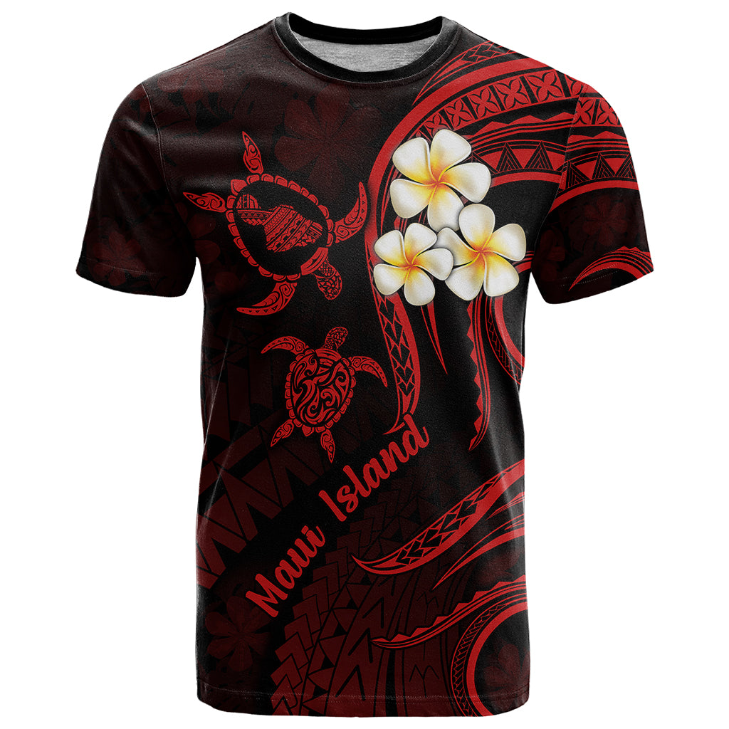 Hawaii T Shirt Maui Islands Pacific Plumeria Red Vibe LT9 Red - Polynesian Pride