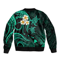 Hawaii Bomber Jacket Maui Islands Pacific Plumeria Turquoise Vibe LT9 - Polynesian Pride