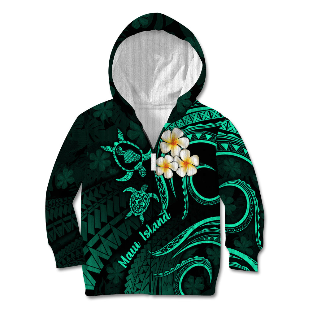 Hawaii Kid Hoodie Maui Islands Pacific Plumeria Turquoise Vibe LT9 - Polynesian Pride