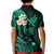 Hawaii Kid Polo Shirt Maui Islands Pacific Plumeria Turquoise Vibe LT9 - Polynesian Pride