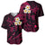 Personalised Maui Hawaii Baseball Jersey Polynesian Tattoo and Pacific Plumeria Pink Vibe LT9 - Polynesian Pride