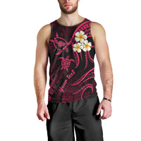 Personalised Maui Hawaii Men Tank Top Polynesian Tattoo and Pacific Plumeria Pink Vibe LT9 - Polynesian Pride
