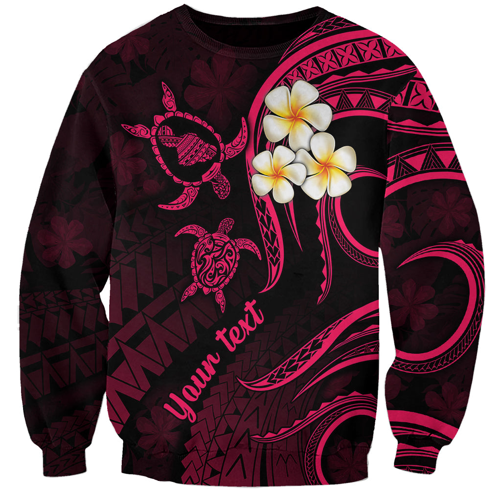 Personalised Maui Hawaii Sweatshirt Polynesian Tattoo and Pacific Plumeria Pink Vibe LT9 Unisex Pink - Polynesian Pride