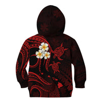 Personalised Maui Hawaii Kid Hoodie Polynesian Tattoo and Pacific Plumeria Red Vibe LT9 - Polynesian Pride
