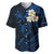 Hawaii Baseball Jersey Oahu Islands Pacific Plumeria Blue Vibe LT9 Blue - Polynesian Pride