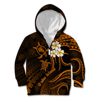 Hawaii Kid Hoodie Oahu Islands Pacific Plumeria Gold Vibe LT9 - Polynesian Pride