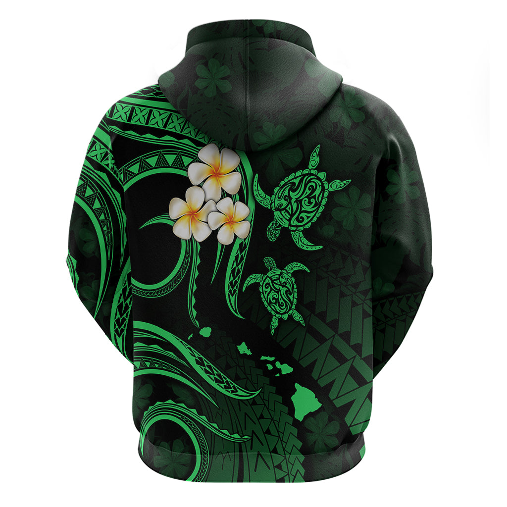 Hawaii Hoodie Oahu Islands Pacific Plumeria Green Vibe LT9 - Polynesian Pride