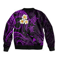 Hawaii Bomber Jacket Oahu Islands Pacific Plumeria Purple Vibe LT9 - Polynesian Pride