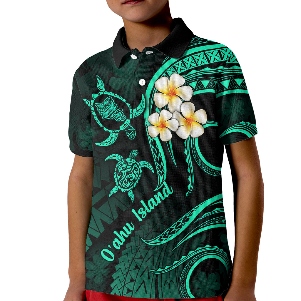 Hawaii Kid Polo Shirt Oahu Islands Pacific Plumeria Turquoise Vibe LT9 Kid Turquoise - Polynesian Pride