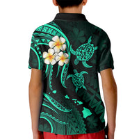 Hawaii Kid Polo Shirt Oahu Islands Pacific Plumeria Turquoise Vibe LT9 - Polynesian Pride