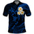 Custom Oahu Hawaii Polo Shirt Polynesian Tattoo and Pacific Plumeria Blue Vibe LT9 Blue - Polynesian Pride