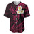 Personalised Oahu Hawaii Baseball Jersey Polynesian Tattoo and Pacific Plumeria Pink Vibe LT9 Pink - Polynesian Pride