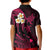 Personalised Oahu Hawaii Kid Polo Shirt Polynesian Tattoo and Pacific Plumeria Pink Vibe LT9 - Polynesian Pride