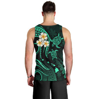 Personalised Oahu Hawaii Men Tank Top Polynesian Tattoo and Pacific Plumeria Turquoise Vibe LT9 - Polynesian Pride