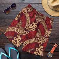 Luxury Red Monstera Shorts for Men Polynesian Tribal Pattern LT01 Red - Polynesian Pride