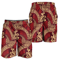 Luxury Red Monstera Shorts for Men Polynesian Tribal Pattern LT01 - Polynesian Pride