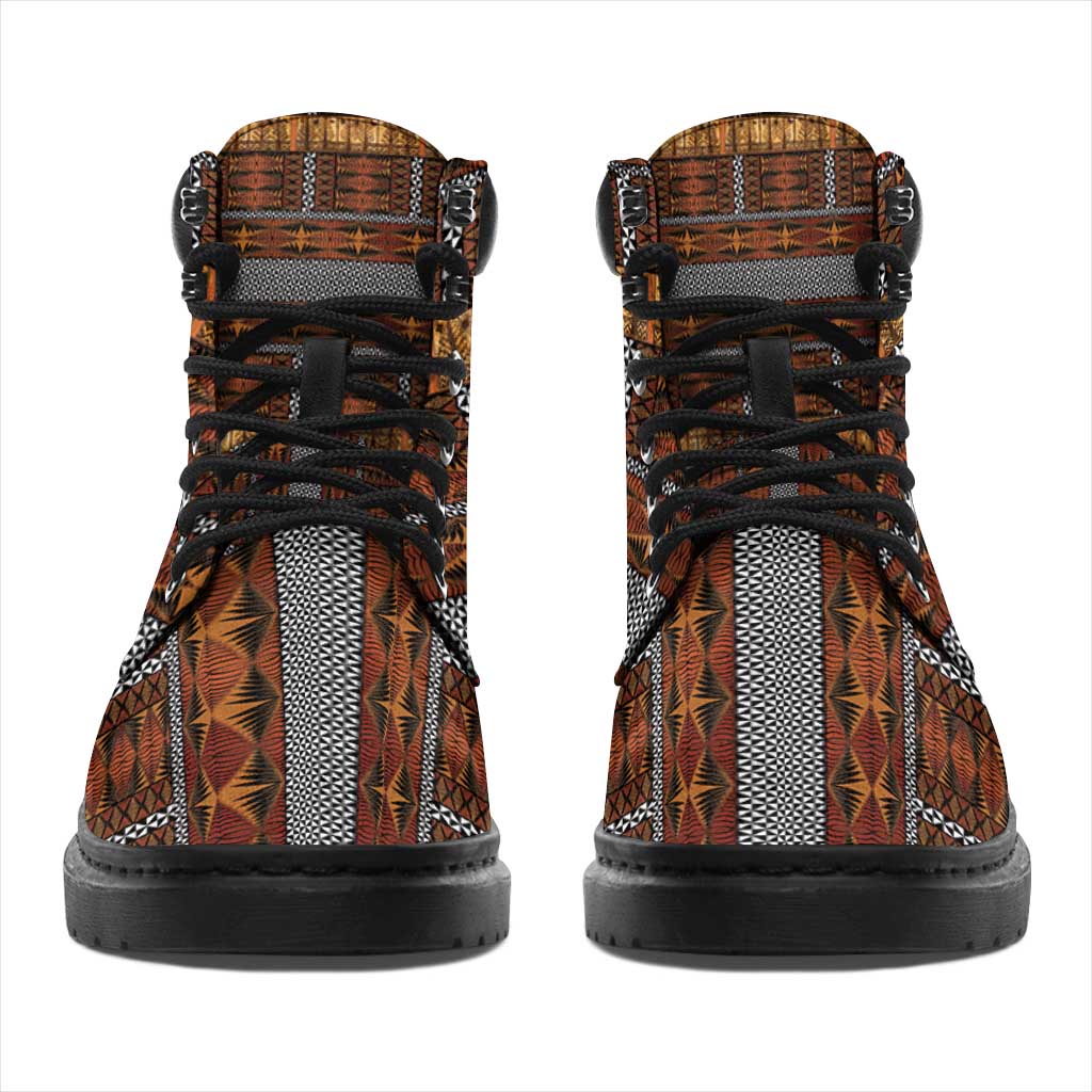 Malo e Lelei Tonga All Season Boots Tongan Ngatu Tapa Cloth - Polynesian Pride