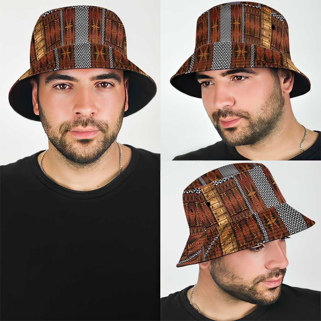 Malo e Lelei Tonga Bucket Hat Tongan Ngatu Tapa Cloth - Polynesian Pride