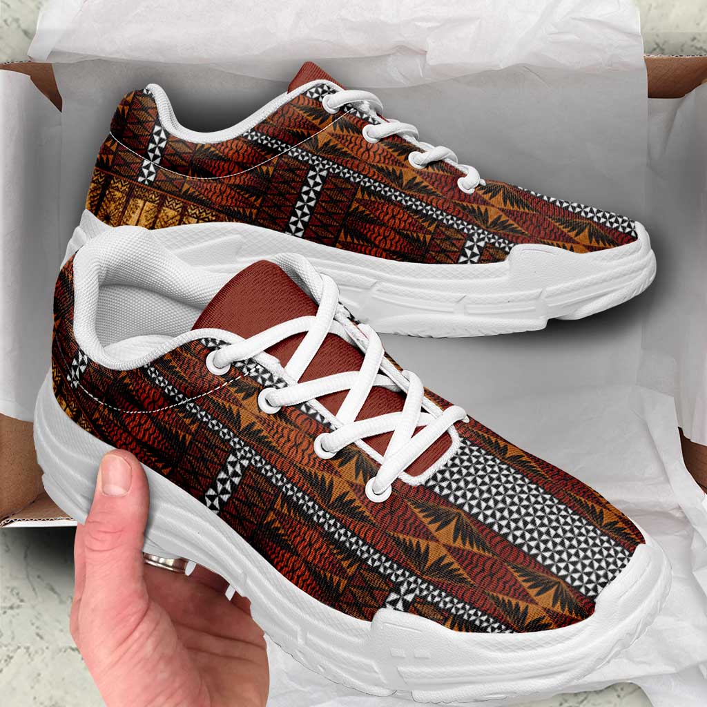 Malo e Lelei Tonga Chunky Sneakers Tongan Ngatu Tapa Cloth - Polynesian Pride